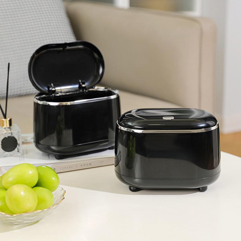 Mini Trash Can With Lid Small Trash Can Desk Trash Can Countertop Tiny Desktop Waste Garbage Bin Commercial Office Wastebasket