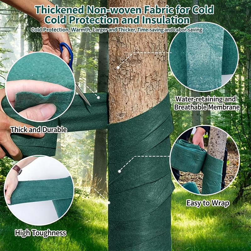 15M Cotton Tree Protection Tape, Coldproof Trunk Wraps, Moisture Retention & Warm Keeping Protector for Garden Green Plants
