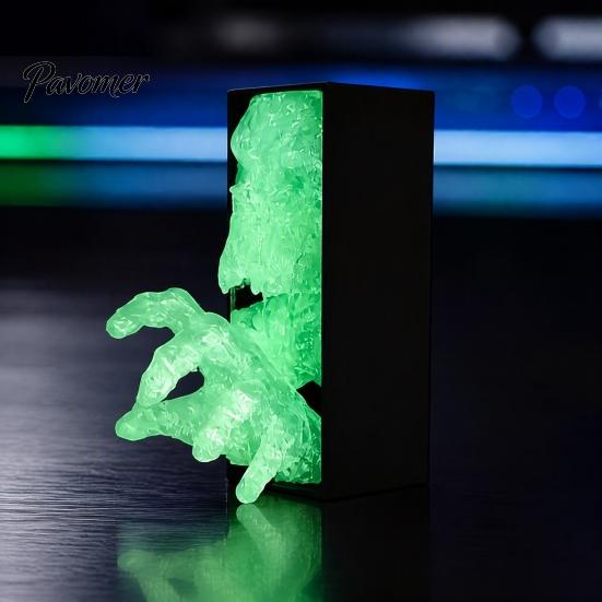 Glow-in-the-Dark Skull Figurine 3D Printed Hand Figurine, Ghost Statue, Horror Theme Party Props Skeleton Ornament for Home Office Desk Bookshelf