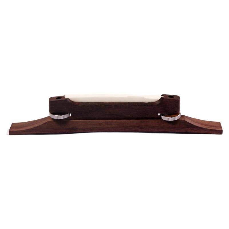 

Archtop Guitar Rosewood Bridge with Bone Saddles Smooth Flat Bottom Guitar Bridge For Enhances Tone And Stability 1