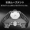 Olevs wristwatch mens black waterproof analog quartz octagonal watch stainless steel date large dial male