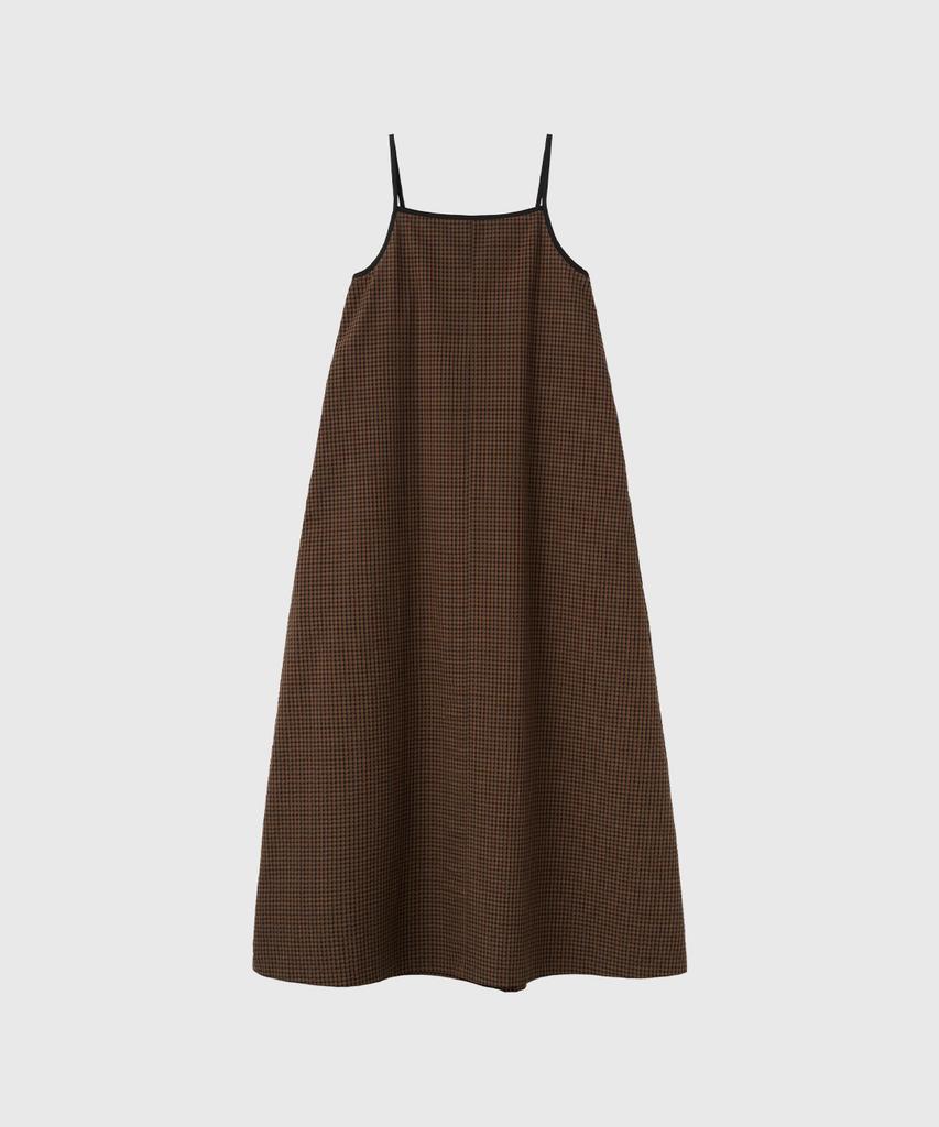 General Idea Check Sleeveless Long Dress [Dark Brown] / Gf2Lop519