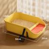Cat Litter Box for Indoor Cats Open Pan Large Semi Closed with Rim Scooper Frame
