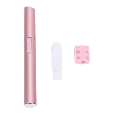 Eyebrow Trimmer Aluminum Mini Electric Portable Pink Gentle Facial Hair Remover for Women