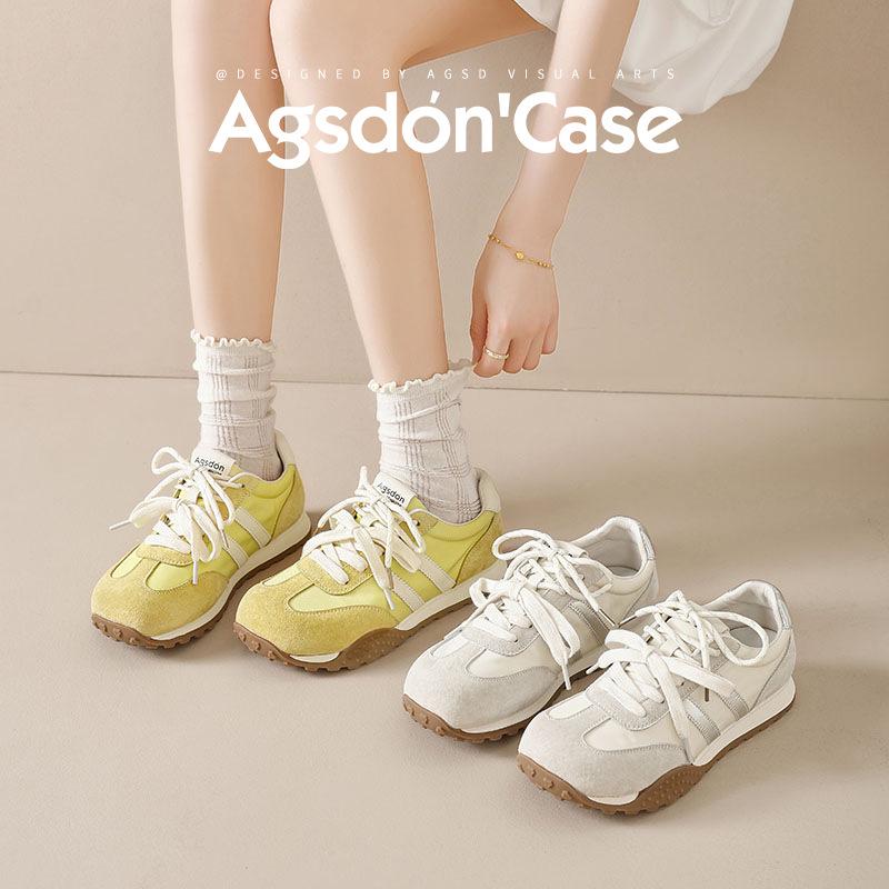 Augustine Women's 2025 Autumn Thick-Soled Casual White Sneakers