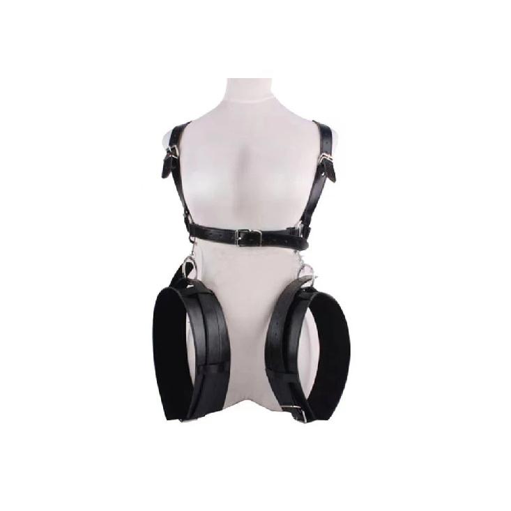 Dámská kožená stehenní smyčka BDSM, poutka na otevřené nohy s pouty, pomůcka při sexu, sexy oblečení