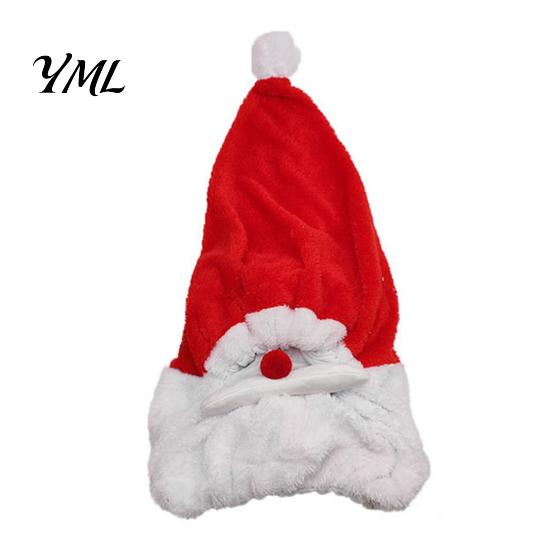 Soft Helmet Hat Christmas Santa Motorcycle Cover, Plush Claus Cycling Decoration for Decoration, Xmas Holiday Accessories Men Cover