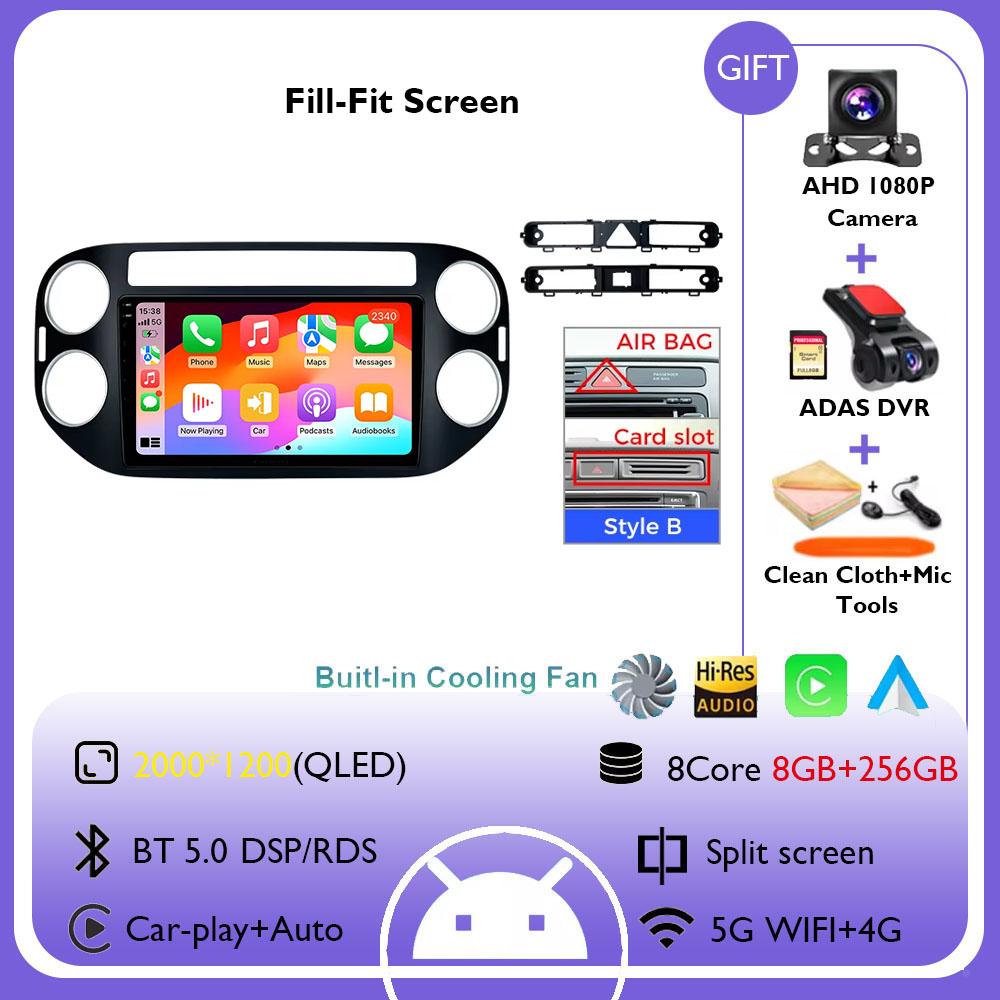 Radio Auto Android 14 Pentru Volkswagen VW Tiguan 2006 2010 2016 Golf Plus Wireless Carplay Auto Stereo Auto Player Multimedia WIFI