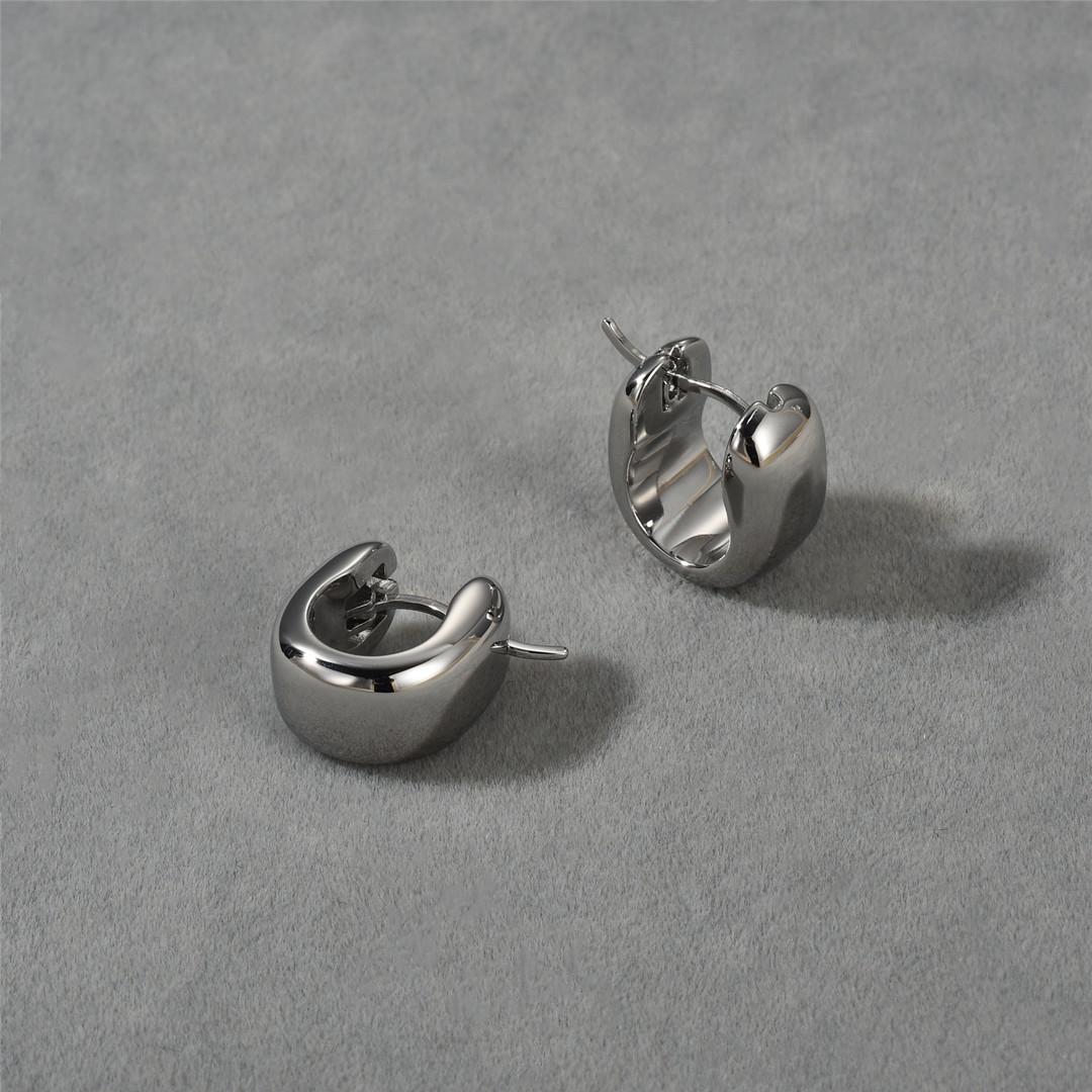 

Premium Sense Metal Smooth Surface Simple Versatile Earrings Ear Buckles Niche Design Light Luxury Minimalist Earrings