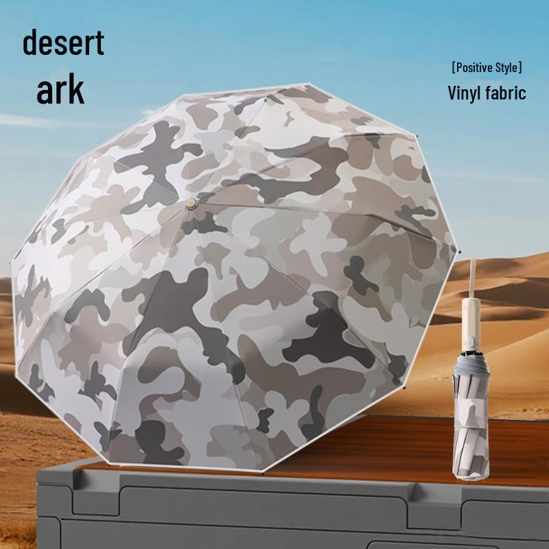 Camouflage Automatic Windproof Business Umbrella with Sun Protection for Outdoor Travel 10k