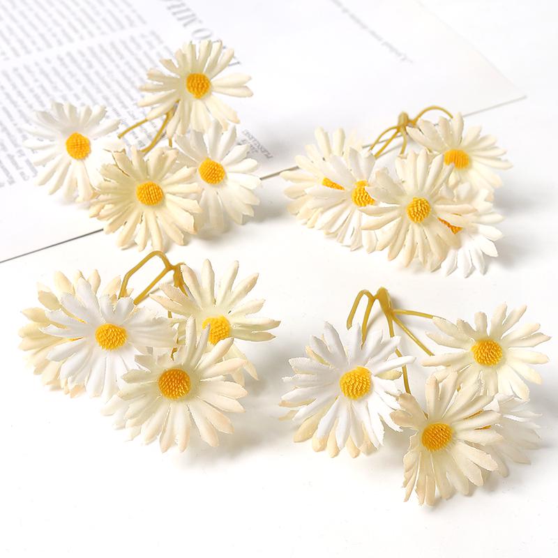 Daisy Silk Flower Bouquet for DIY Headdress, Wreath, Gift Box, or Home Decor