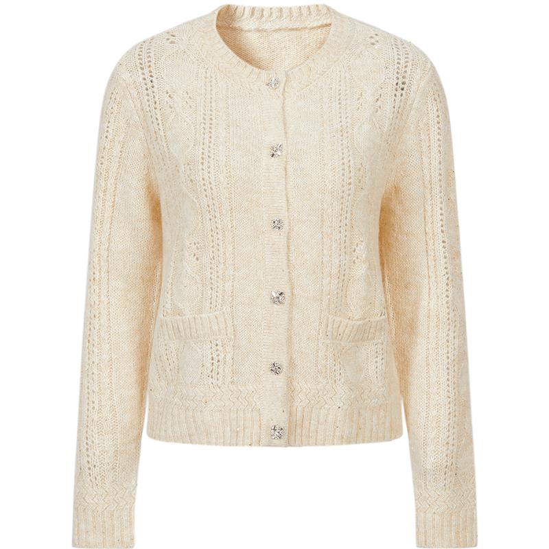 Retro Sequin Yarn Knit Cardigan