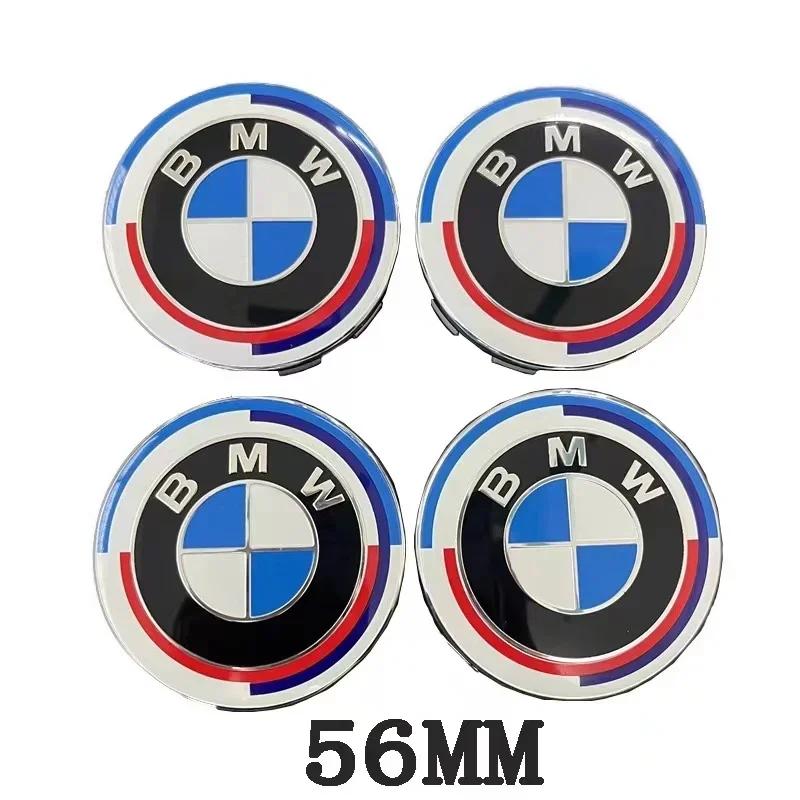 

New 4pcs 56/68mm Car Hub Cap Wheel Center Cap Emblem 50th Anniversary Badge For BMW E90 E60 F10 F20 G20 G30 E53 E85 E70 E84