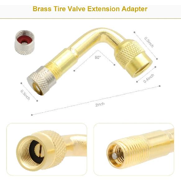 8.25 Inch Flexible Tire Valve Stem Extension Extenders with 90 Degree For Cars Truck Motorcycle Bike Scooter