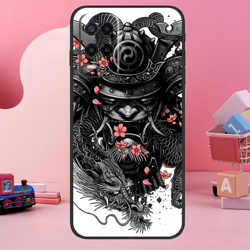 Japanese Hannya Oni Mask Case For Oppo A74 A94 A54 A17 A57 A77 A76 A16 A96 A18 A60 A80 A40 A38 A58 A78 A98 A15 A5 Pro