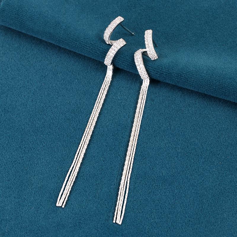 S925 Sterling Silver Long Tassel Earrings for Women - New 2025 Trend, Elegant & Luxurious Design.
