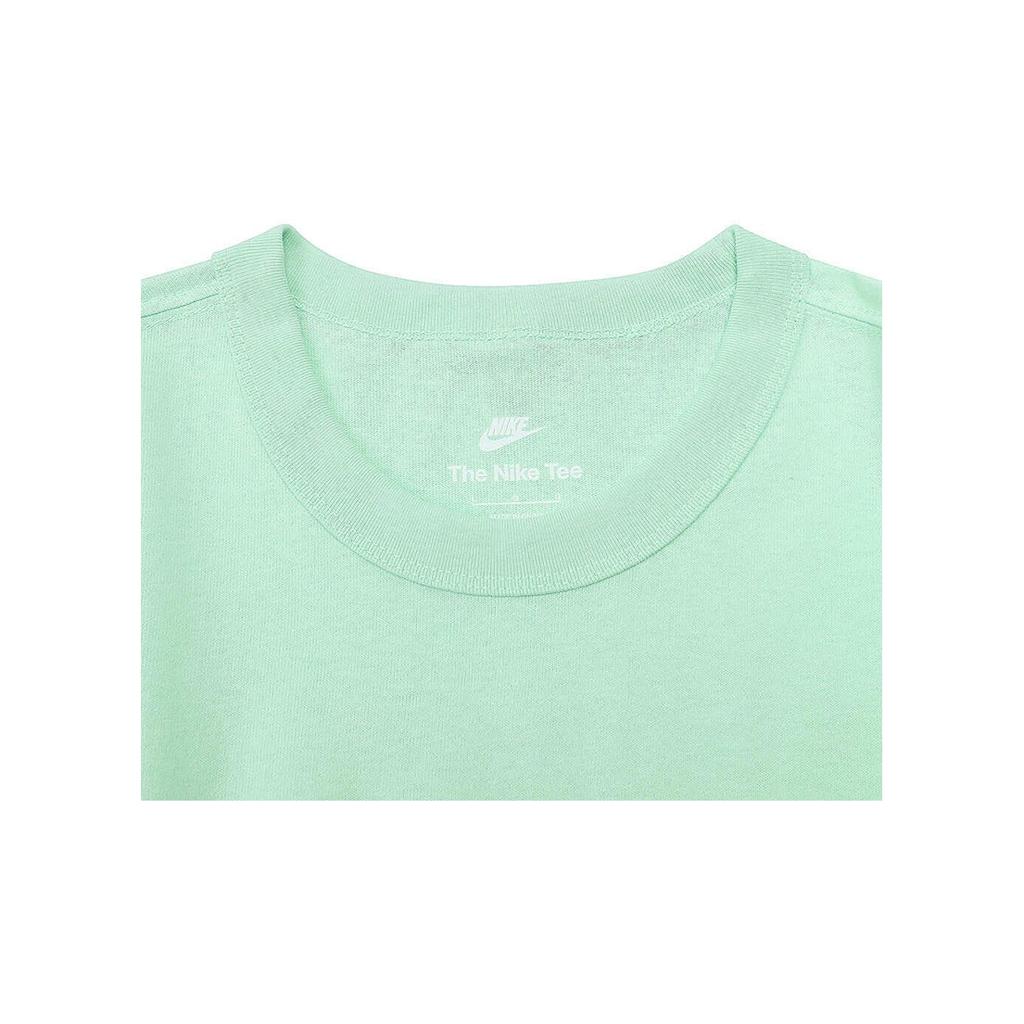 Nike Letter Logo Crew Neck Loose Casual Pullover Short Sleeve T-Shirt with Drop Shoulder Kids Tops Light-Green HF6172-376