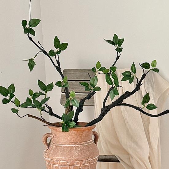 Fake Plants Stems Realistic Artificial Greenery Plant Stem Faux Bendable Branches with Leaves for Vase Filler Home Office Dining Table Decor