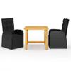 VidaXL 3-Piece Garden Dining Set Outdoor Dining Furniture Patio Dining Table and Chairs Lounge Set 3068713