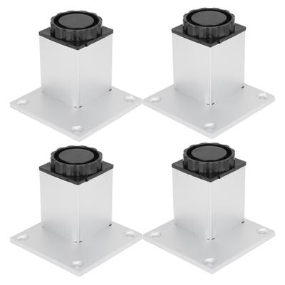 4Pcs Sofa Leg Aluminium Alloy Square Adjustable Cabinet Foot Furniture Hardware Fittings60mm