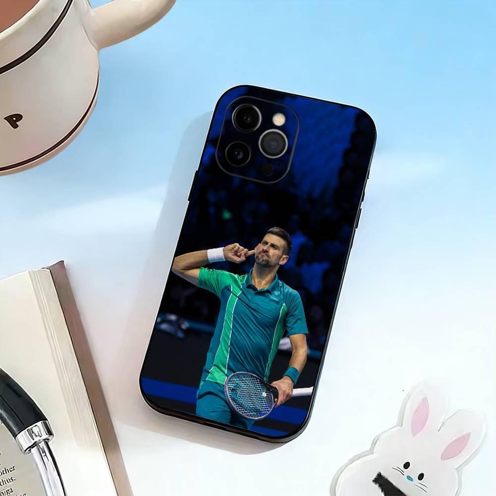 GOAT-Novak Djokovic Handyhülle Für iPhone 17, 16,15,14,13,12,11 Plus,Pro Max, Andere Weiche Schwarze Abdeckung