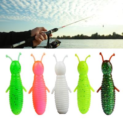 5 Stuks 6CM/7G Zachte Worm Aas Langzaam Zinkend Gezouten Glitter Bionisch Aas Kleurrijk