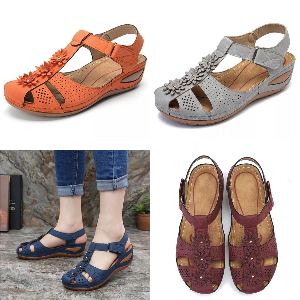 Casual Women's Round Toe Wedge Heel Sandals Breathable Hollow Style For Summer Comfort