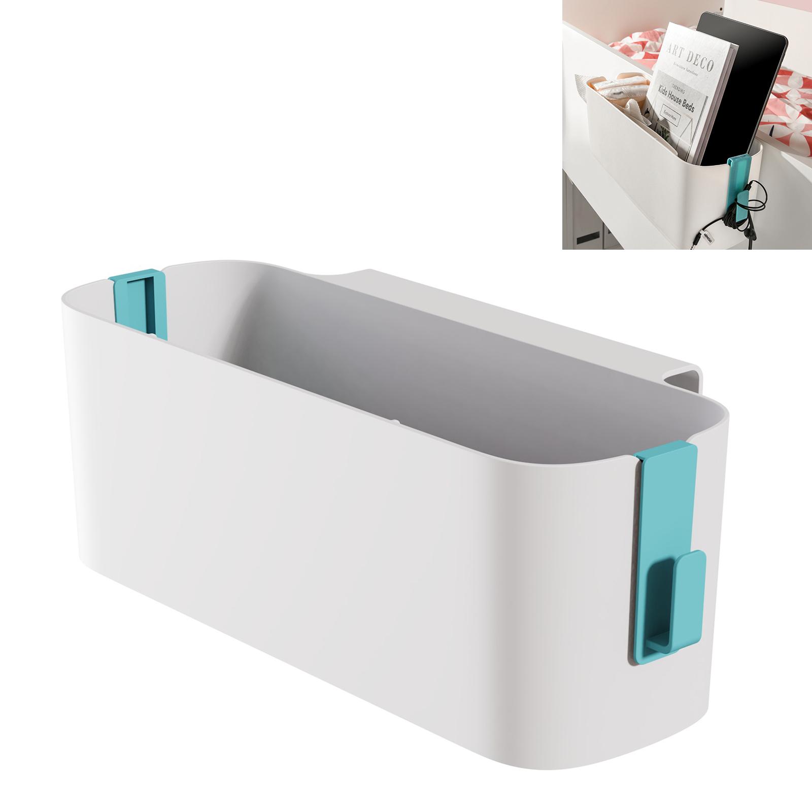 Hanging Bed Organiser Storage Basket Bed Hanger With Detachable Hooks For Book Magazine Toy Mobile Phone green