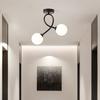 Modern Glass Ceiling Light Minimalist Black Gold Ceiling Lamp Indoor Lighting Hallway Aisle Balcony Entryway Cloakroom Fixtures