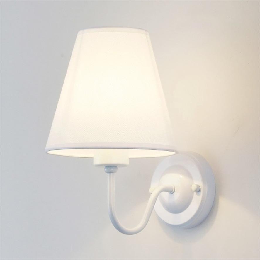PwwQmm E27 new Retro wall lamp four colors lampshade fabric bedside lamp for bedroom living room decoration lamp