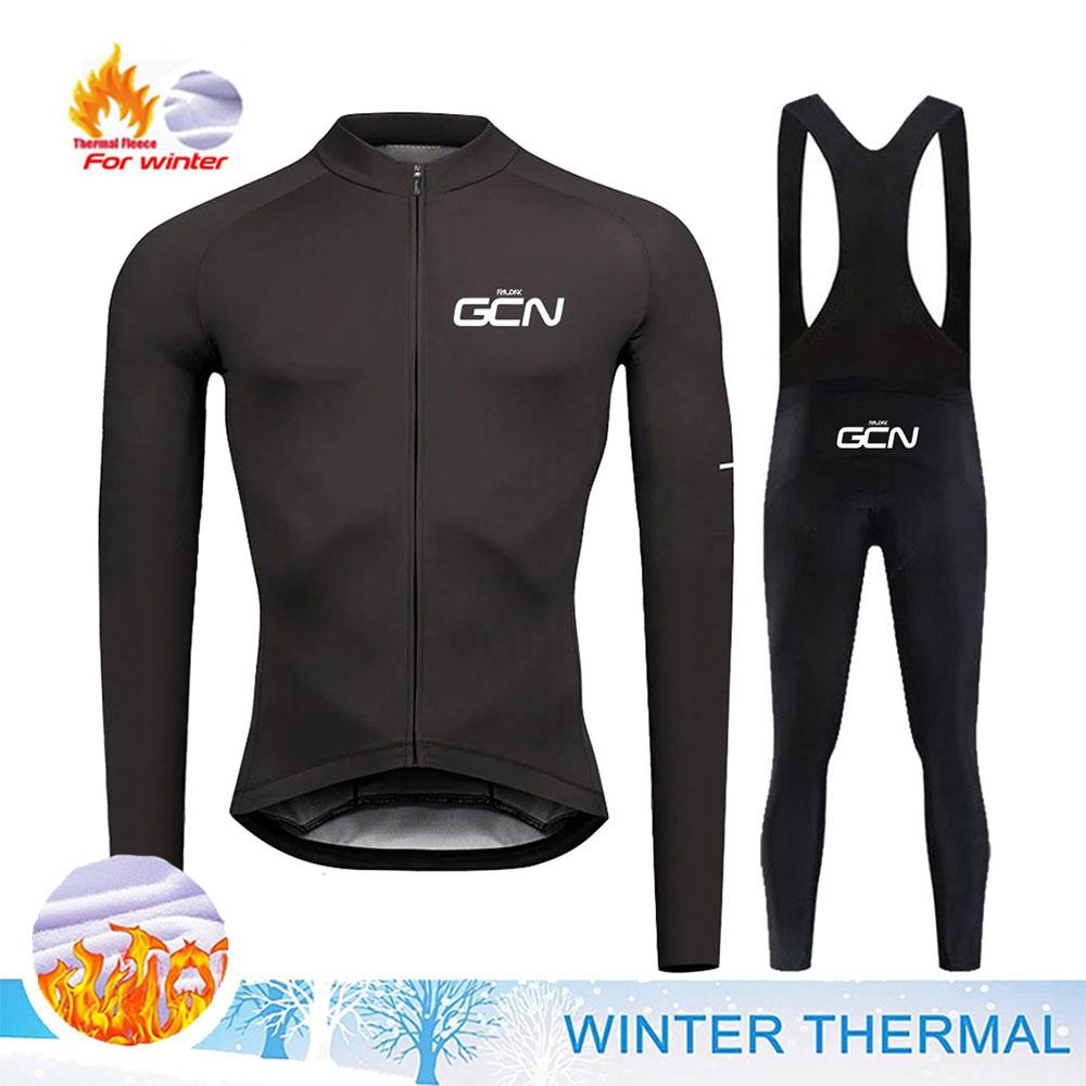 Winter Cycling Clothing 2026 Men's Long Sleeves Cycling Jersey Set Winter Thermal Fleece Road Bike Cycling Clothing