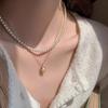 Elegant French Little Bean Pendant Pearl Necklace for Women - Autumn/Winter Sweater Chain Jewelry