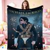 Michael Jackson Pop Theme Printed Blanket Warm Comfortable Fleece Blanket For Camping Travel Home Decor Holiday Gift