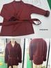 2025 A/W Women's French Tweed Short Coat with Fur Cuffs, V-neck, and Tie-waist - Solid Color.