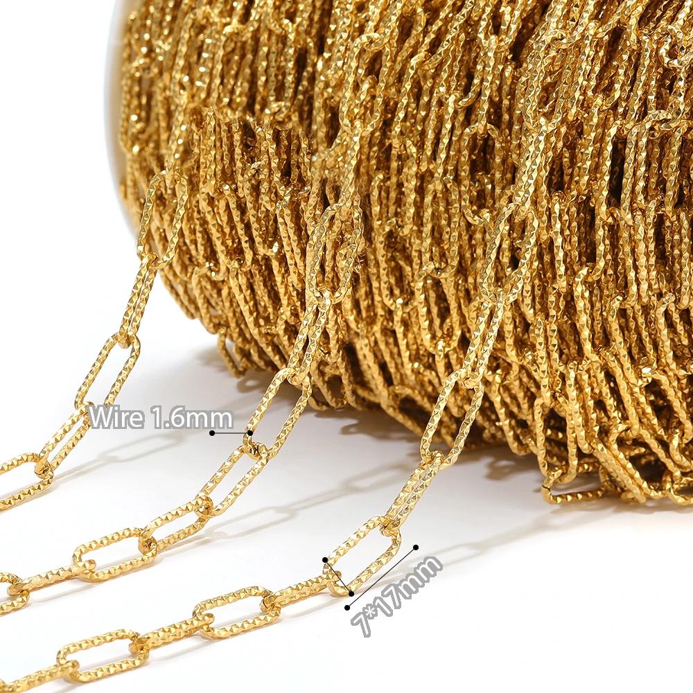 1 Meter Stainless Steel Gold 3:1 O Link Rolo Cable Chunky Chains for DIY Jewelry Making Bracelets Supplies Necklace Findings