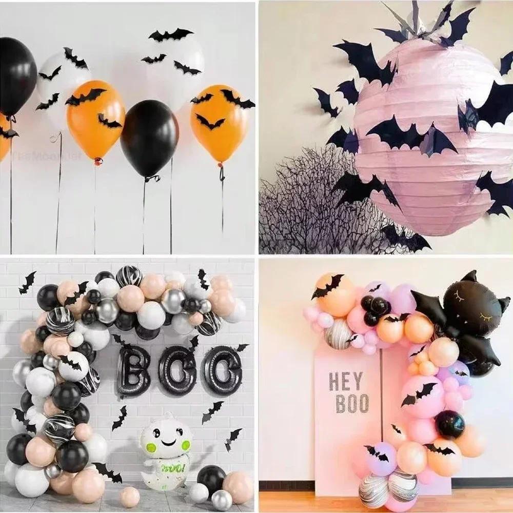 3D Fledermäuse Wanddeko, 60 Stück Fledermaus Halloween Dekorationen, Fledermäuse Fensteraufkleber, Halloween Partyzubehör für DIY Heimwandaufkleber