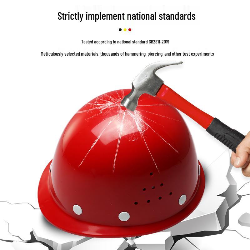 Eye-Catching Fiberglass Safety Helmet - Anti-Smash Protective Hat for Construction Site Supervisors