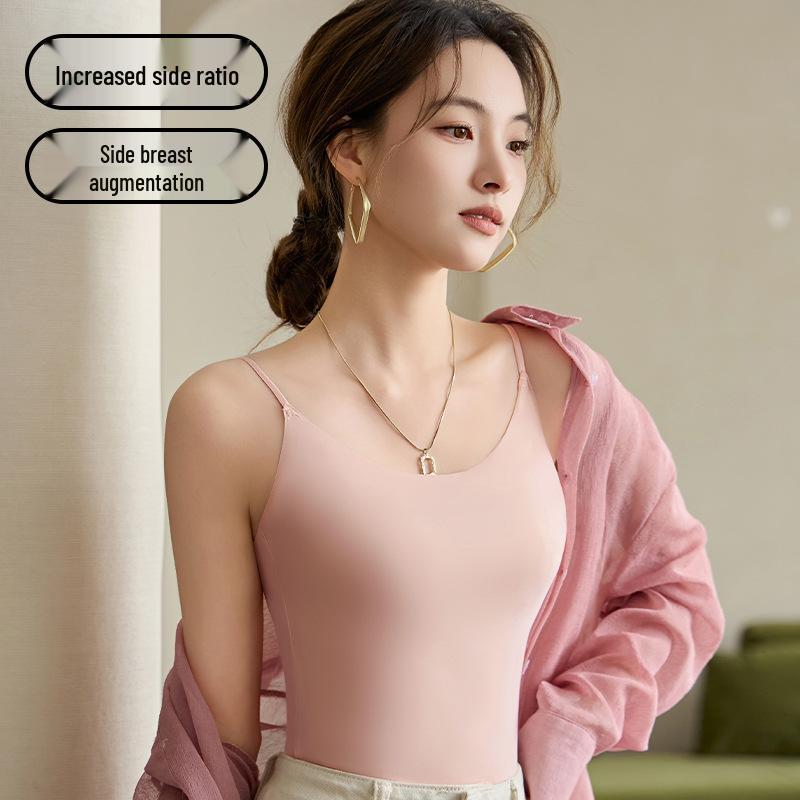 Women's Seamless Summer Ice Silk Camisole - Breathable, Anti-Exposure, Versatile, Slimming, Plus Size Tank Top