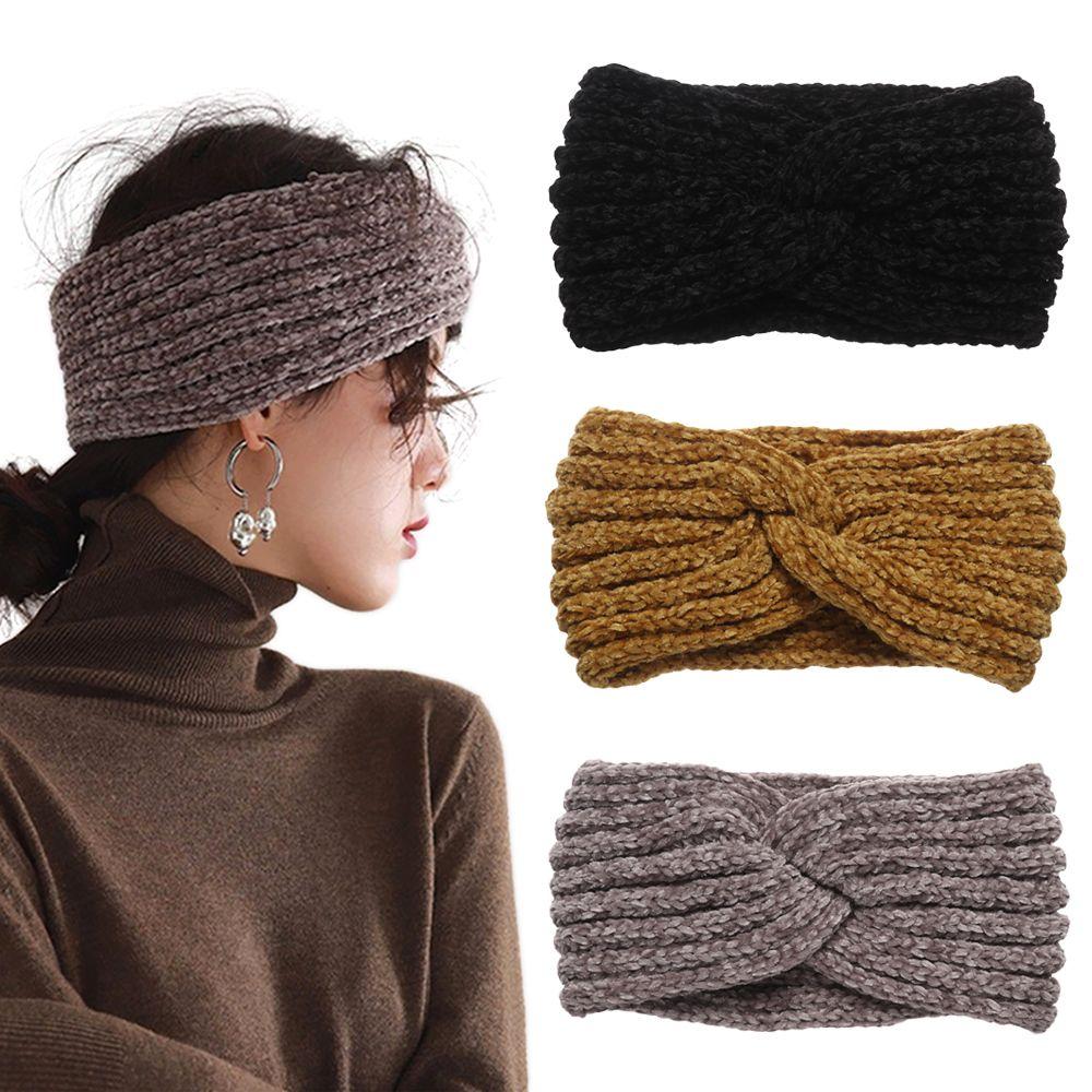 Fashion Candy Color Soft Elastic Knitted Headband Hair Accessories Wide Hairband Thick