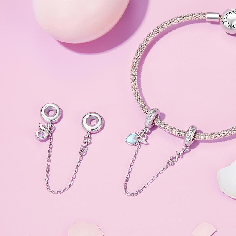 Charms Do Pandora Łańcuszek Zabezpieczający Charms Serce Srebro 925 Charmsy Trusky
