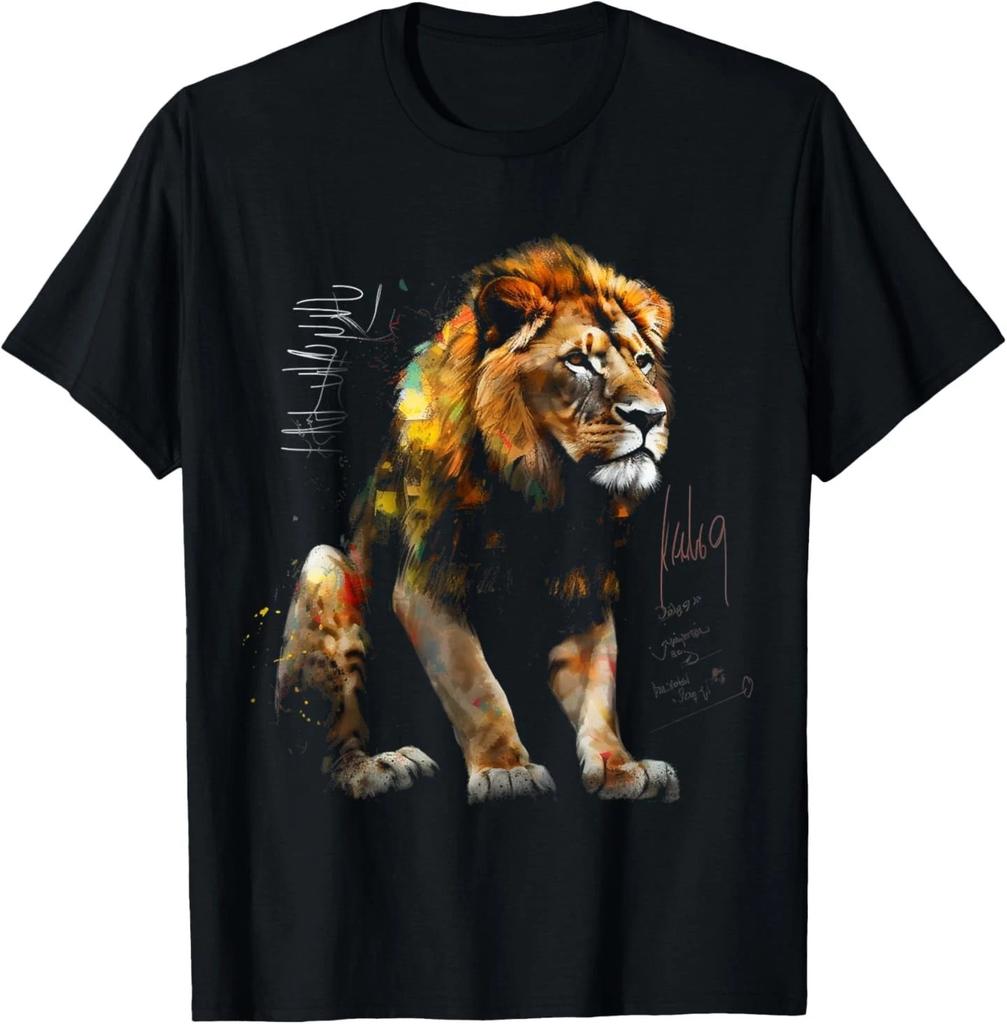 Lion Art - Animal Lovers Motif Artwork Animal Lion T-Shirt