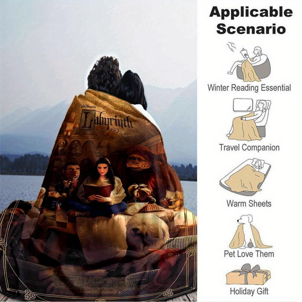 

1pc Flannel Blanket, Fantasy,Adventure,Magic Pattern Printed Blanket, Sofa Bed Sofa Car Office Camping Travel Warm And Comfortable Soft Blan 150x180cm