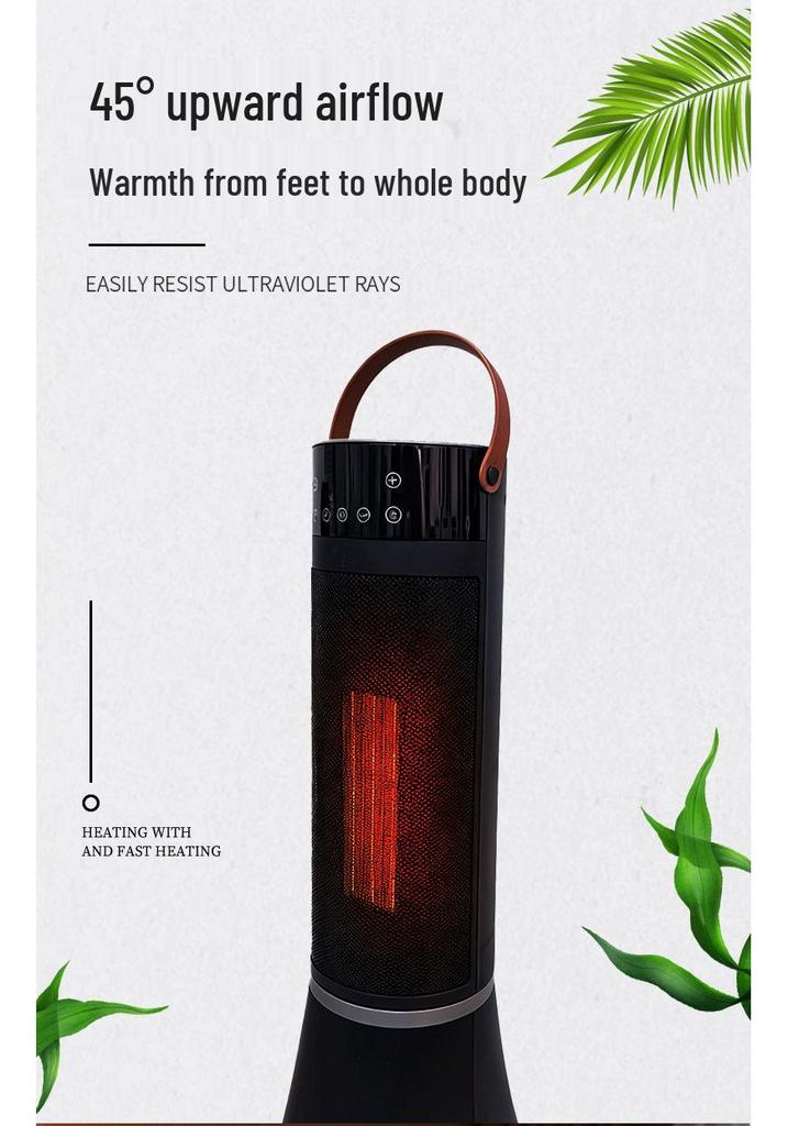 Tower Fan Electric Heater for Quick Bedroom & Office Heating - Warm Air Appliance