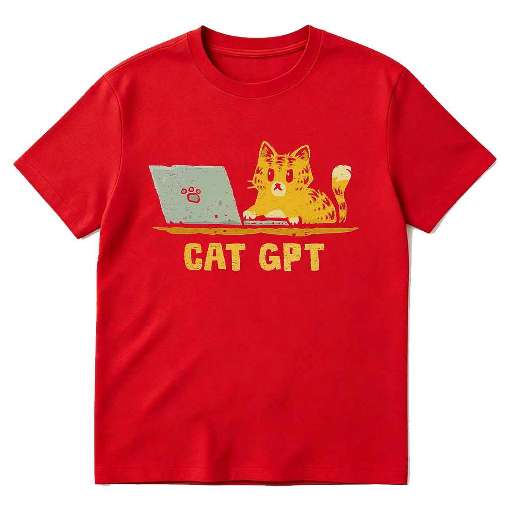 Funny Cat GPT Graphic Tshirt Unisex Women Clothing Fashion Vintage Tshirts Summer Cotton Casual Oversized Short Sleeve T Shirts