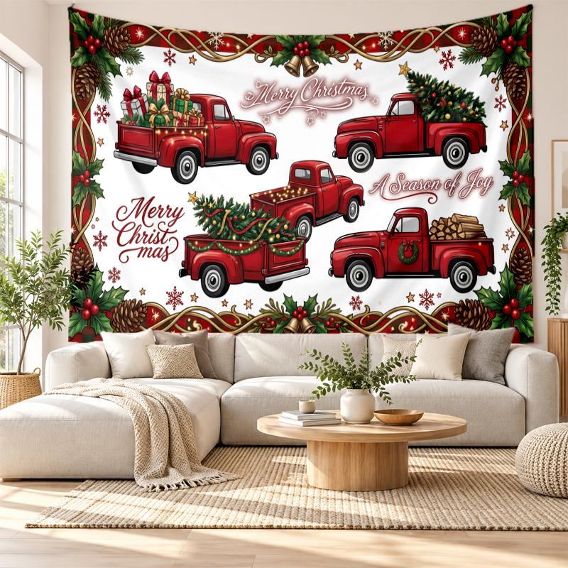 Weihnachtlich bedruckter Wandteppich für Schlafzimmer Wohnzimmer Wanddekoration Feiertagsgeschenk