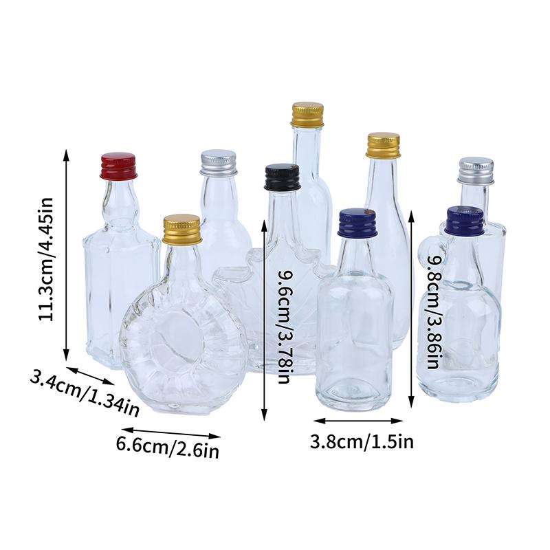 1Pc 50ml Home Glass Lead-free Decanter With Cover for Liquor Small Wine Bottle Glass Beverage Bottle Bar Accessories