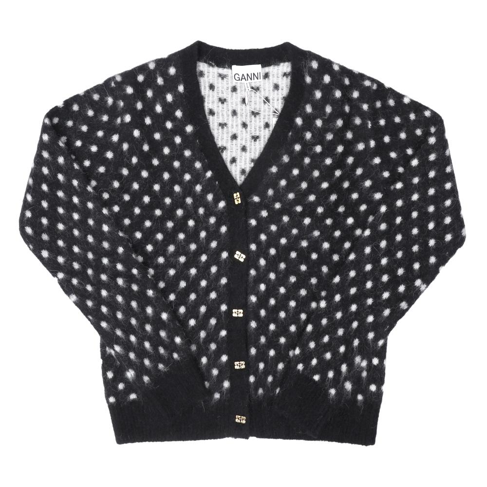 

Ganni Women Cardigan Heavy Brushed Alpaca Polka Dot A1070094 099 A1070094 099 (M)