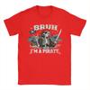 Bruh Im A Pirate Spooky Skeleton Halloween Costumes T-Shirt Beach  Harajuku T-Shirts Men Cotton Comfortable Plus Size Top Tees