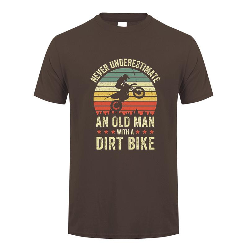 Never Underestimate An Old Unisex With A Dirt Bike Riders Tshirt Unisex Short Sleeve Cotton Tshirts Gift Tees Unisex Tops Dy300