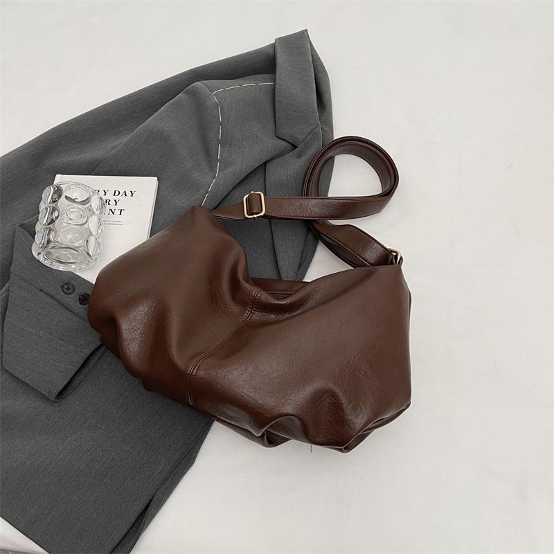 

Сумка большой вместимости Женская сумка через плечо Плиссированная сумка для пельменей кофейный